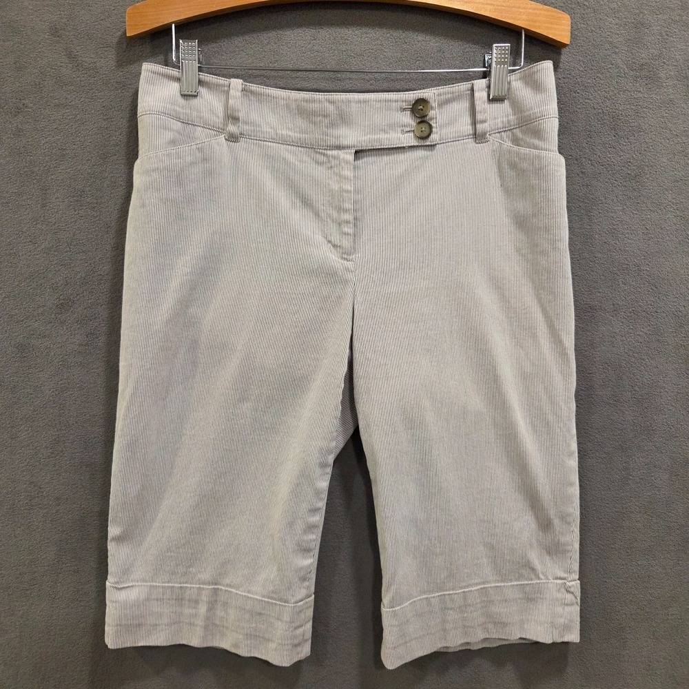 ANN TAYLOR Signature Capris Cropped Pants Women's Size‎ 8 Striped Casual Office
